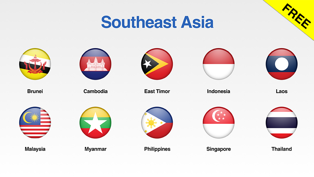 Флаги стран Юго-Восточной Азии. Флаги стран Азии. Флаги государств Юго-Восточной Азии.