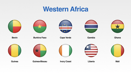 Western Africa Flags