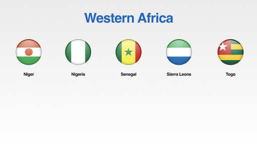Western Africa Flags