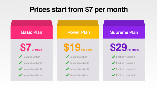 Pricing Table Templates